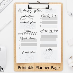 Daily Planner, Printable Planner, To Do List, Planning Page, Digital, PDF, Planner Download, Daily Schedule, Instant Download, US Letter