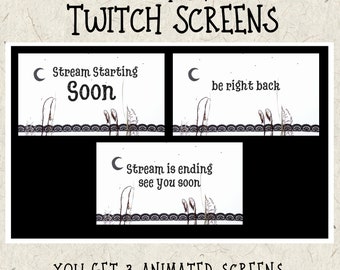 Lindas pantallas de transmisión animadas de Halloween, transmisión que comenzará pronto, transmisión que finalizará pronto, BRB, superposición de Twitch, paquete de transmisión, terror, Halloween