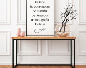Sea amable, sea valiente, sea consciente Impresión digital / Póster digital / Póster imprimible / Arte imprimible / Impresión de arte digital /PDF / 18x24
