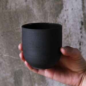 Made to Order - Handmade dark stoneware cup / teacup / coffee mug / minimalistic cup / black cup