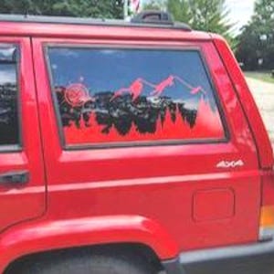Jeep XJ Cherokee rear window decal (set of 2) (driver and passenger sides)