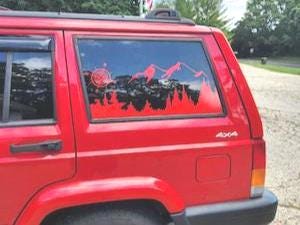 Jeep XJ Cherokee rear window decal (set of 2) (driver and passenger sides)