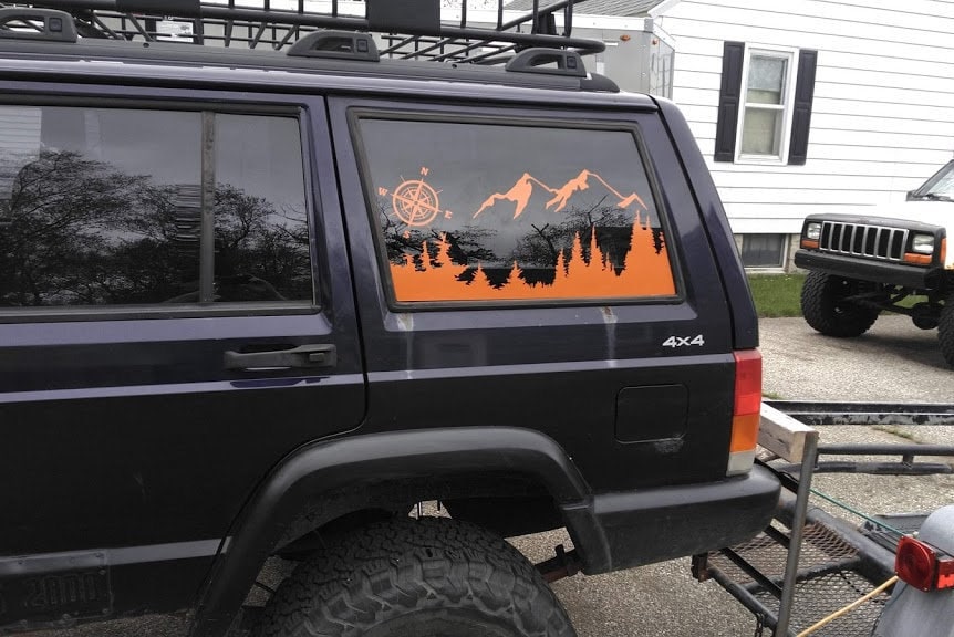 Jeep XJ Cherokee Rear Window Decal set of 2 Etsy