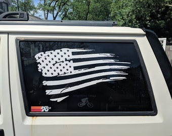 Jeep XJ Cherokee rear widow flag decal (set of 2)
