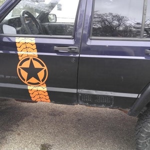 Jeep XJ door star tire tracks