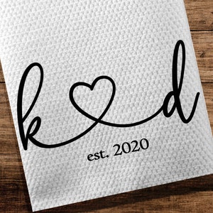 Wedding gift, Gift for Bride, Custom tea towel, Kitchen tea towel, Kitchen decor, Personalized kitchen towel, Shower gift, Housewarming Gift