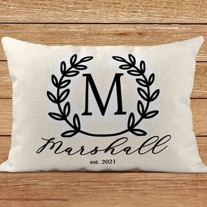 Custom Pillow Case, Last Name Pillow, Personalized Name Pillow, Wedding Gift, Christmas Gift, Engagement Gift, Lumbar Pillow