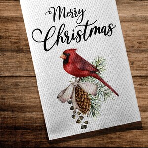 Christmas Decor, Christmas Bird, Cardinal Towel, Christmas Gift, Christmas Kitchen, Kitchen decor, Quality Tea Towel, Christmas Dish Towel,