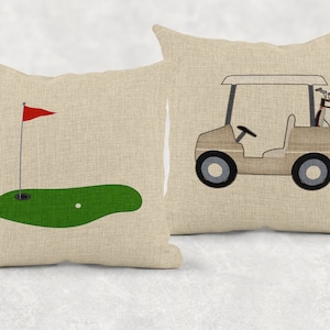 Golf Pillow, Linen Golf Pillow, Gift for Golfer, Linen Pillow Cover, Sports Pillow, Game Room Decor, Home Decor, Dorm Room