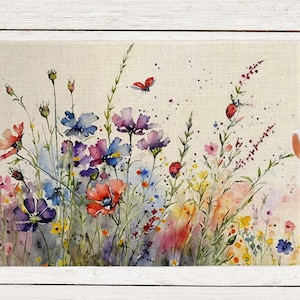 Placemats, Table Linen, Ladybug Placemat, Watercolor Floral, Indoor/Outdoor, Eco-friendly, Luxury, Nature