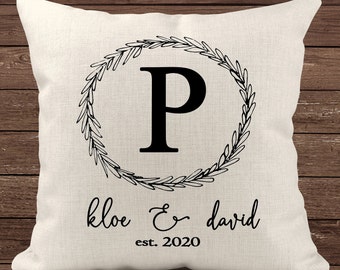 Personalized Pillow Case, Custom Linen Pillow, New Home Gift, Home decor, Newlywed Gift, Bridal shower gift, Housewarming Gift, Wedding gift