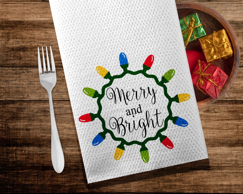 Christmas Decor Christmas Dish Towel Housewarming Gift Christmas Kitchen Towel Custom Kitchen Towel Christmas Gift Kitchen Tea Towels