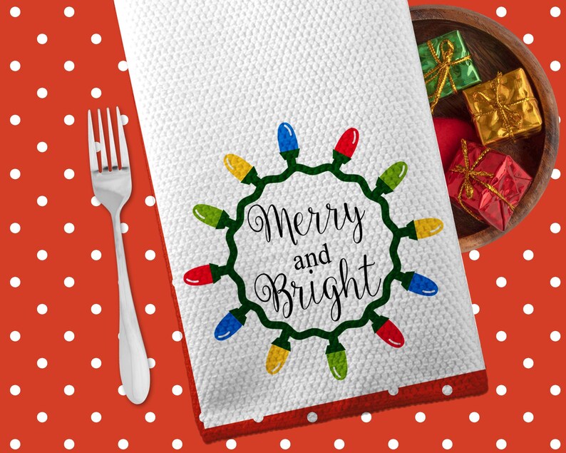 Christmas Decor Christmas Dish Towel Housewarming Gift Christmas Kitchen Towel Custom Kitchen Towel Christmas Gift Kitchen Tea Towels
