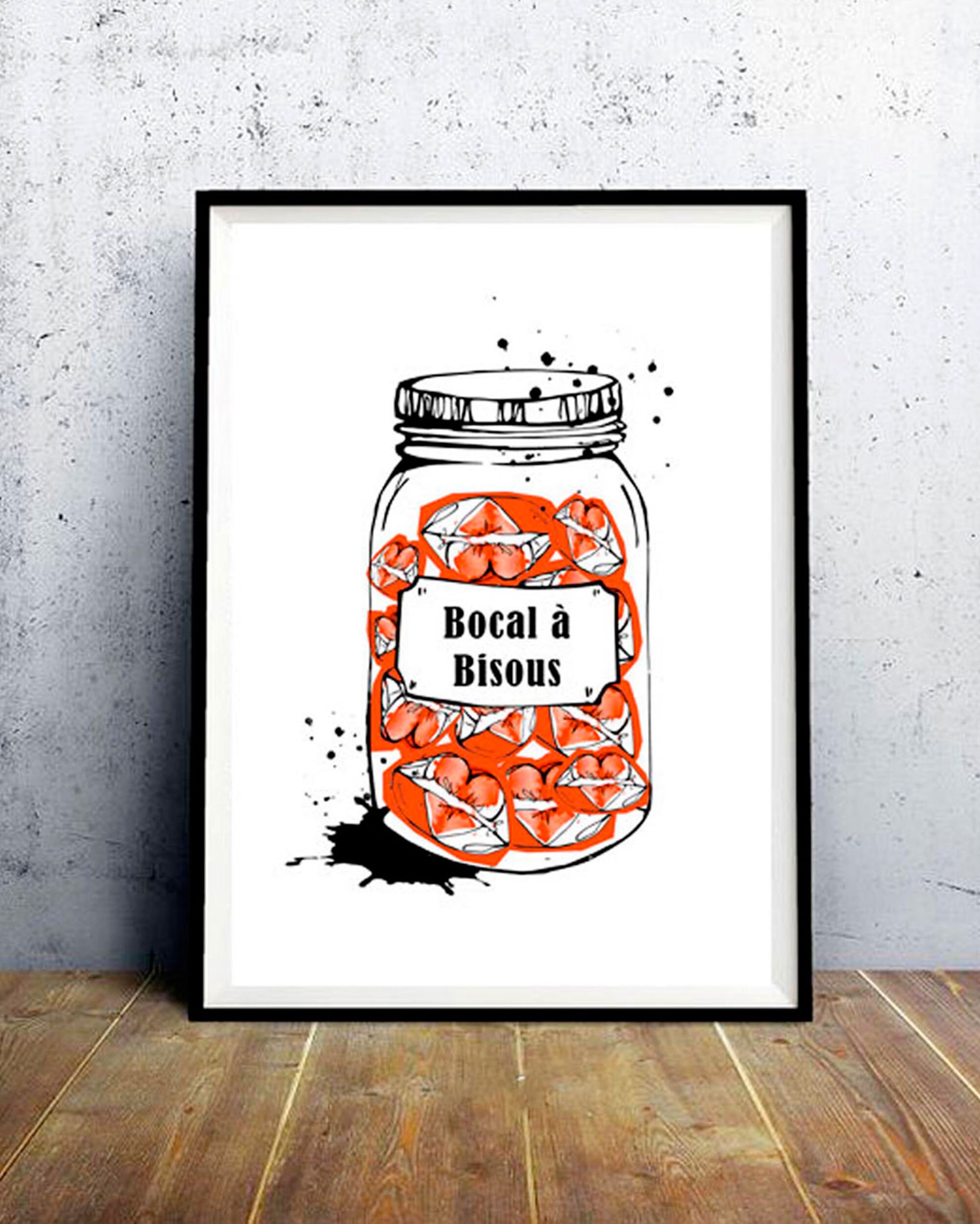 Affiche A3- Bocal à Bisous - Illustration