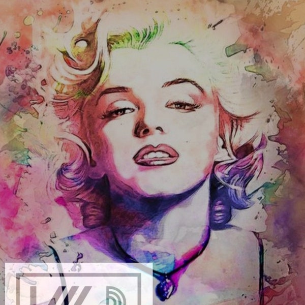 Color Splash Marilyn Monroe, Decoupage Rice Paper Size A4, For Furniture, Mixed Media, Junk Journals, Scrapbooking, Collages