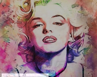 Color Splash Marilyn, Decoupage Rice Paper Size A4, For Furniture, Mixed Media, Junk Journals, Scrapbooking, Collages