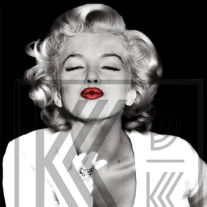 Marilyn Red Kiss Rice Paper Decoupage A4 for decoupage, art journal, collage, mixed media, scrapbooks, DIY Projects, By Kat&#39;s Designs