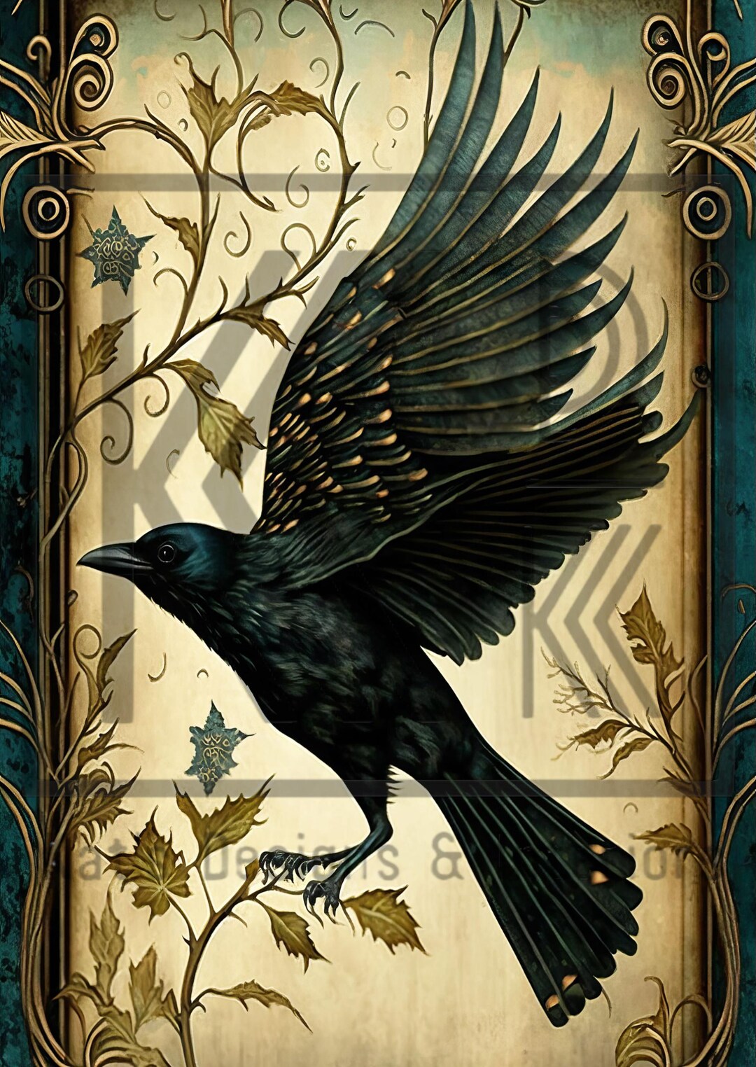 Raven Ripped Paper Effect Raven Decoupage Rice Paper: Fall Bird A4 Sheet for DIY Crafts - Etsy