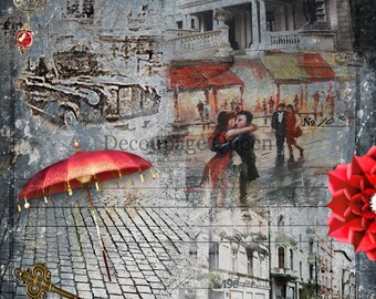 The Bistro  I Decoupage Queen I  Rice Paper Decoupage I Size A4 I DIY I Furniture Decoupage I Mixed Media I Furniture Decoupage