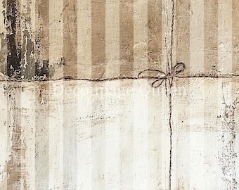 Cottage Stripes Rice Paper - Decoupage Queen - Italian Printed A4