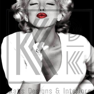 Red Kiss I Marilyn  I Rice Paper Decoupage I Size A3 for Furniture, Scrapbooking, Art Journals, Mixed Media,