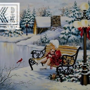 Iceskating Rice Paper Size A4 By Kat's Designs For Furniture, Mixed Media, Junk Journals, Scrapbooking And Much More!