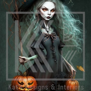 New! I Tim Burton Inspired Witch I  Rice Paper Decoupage I Size A4 I DIY Projects I Furniture Decoupage I Junk Journals I Mixed Media