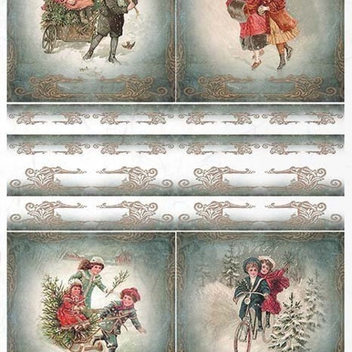 ITD Collection Christmas Greetings Rice Paper Decoupage A4 for - Etsy