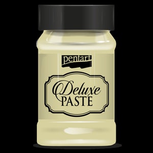 Pentart Champagne Deluxe Paste , 100ml, Thick for stenciling, Mixed Media, Collages, Scrapbooking, Art Canvases, Home Decor, DIY Projects