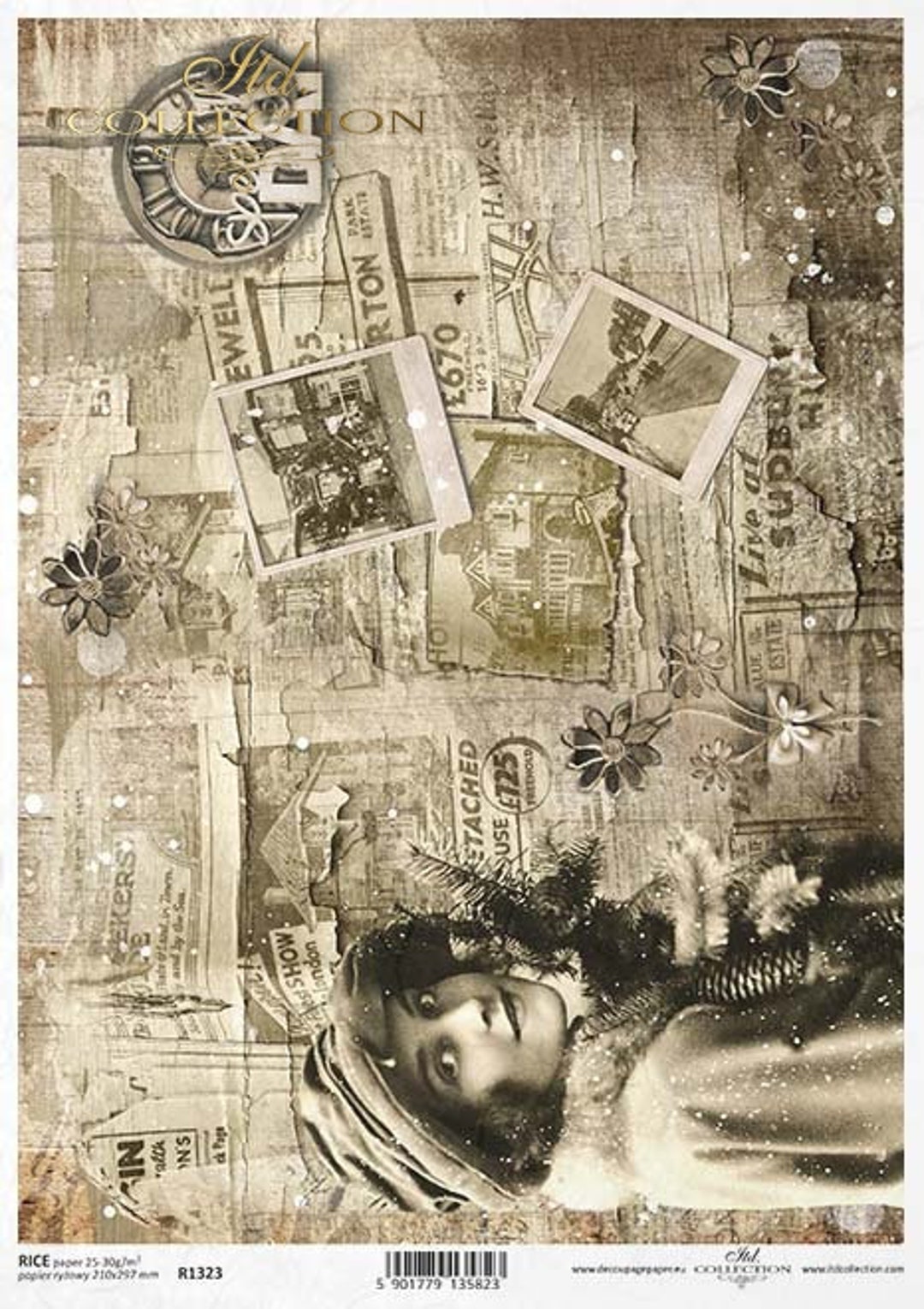 ITD Collection Vintage Memories Rice Paper Decoupage A4 for DIY ...