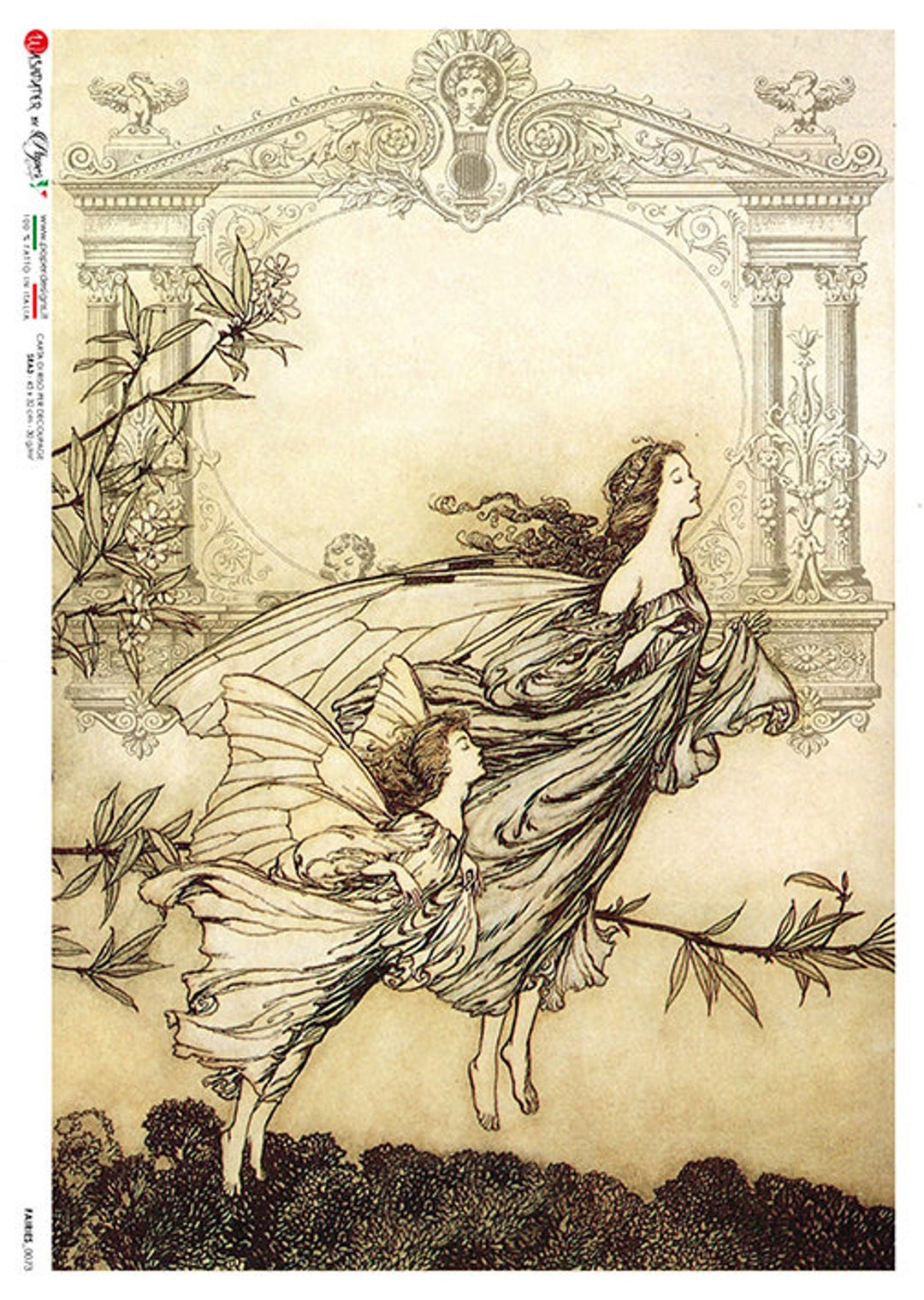 Paper Designs Washipaper Arthur Rackham Fairies Rice Paper Decoupage A4 ...