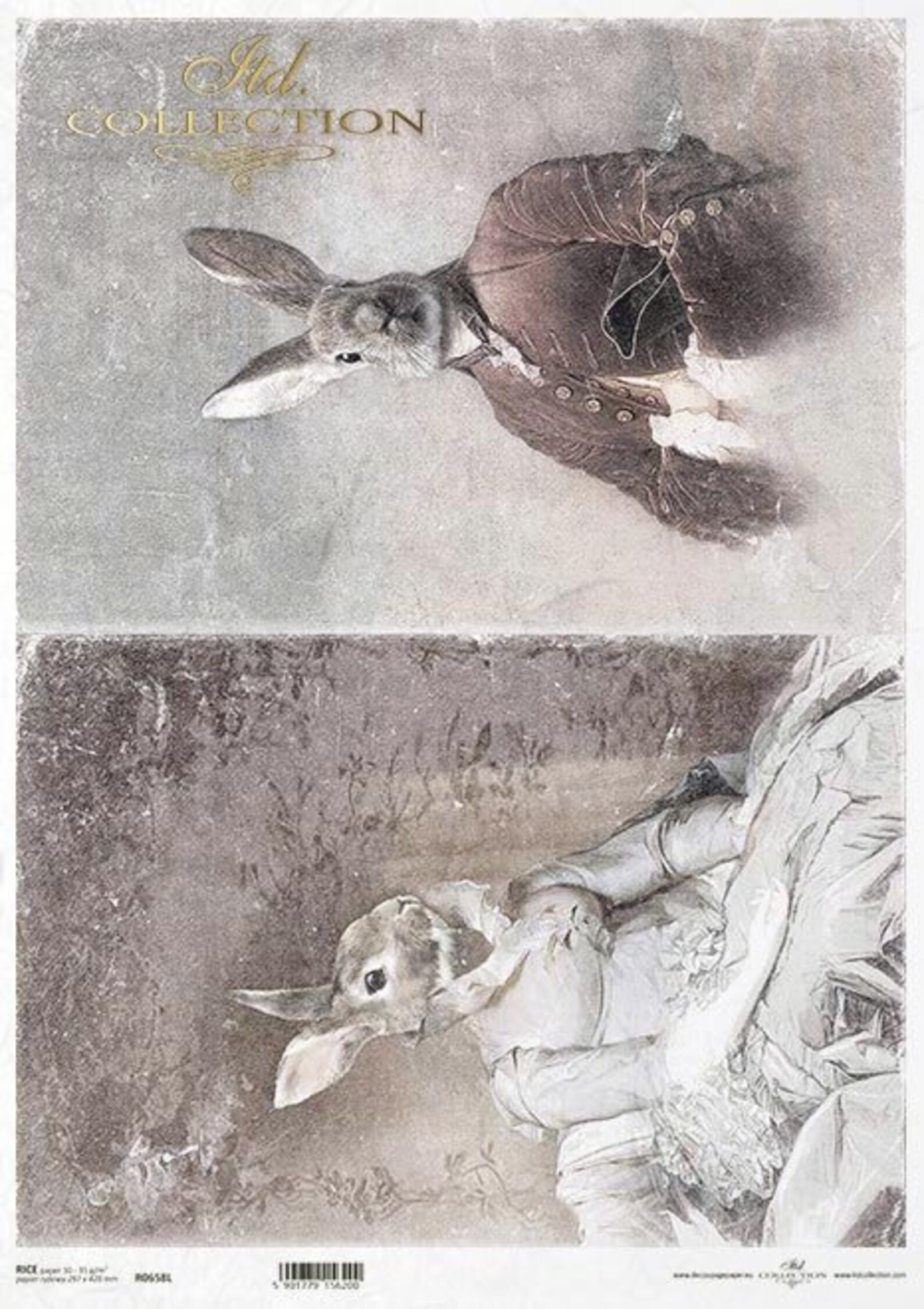 ITD Collection Mr. & Mrs. Rabbit Portrait Lll Rice Paper | Etsy