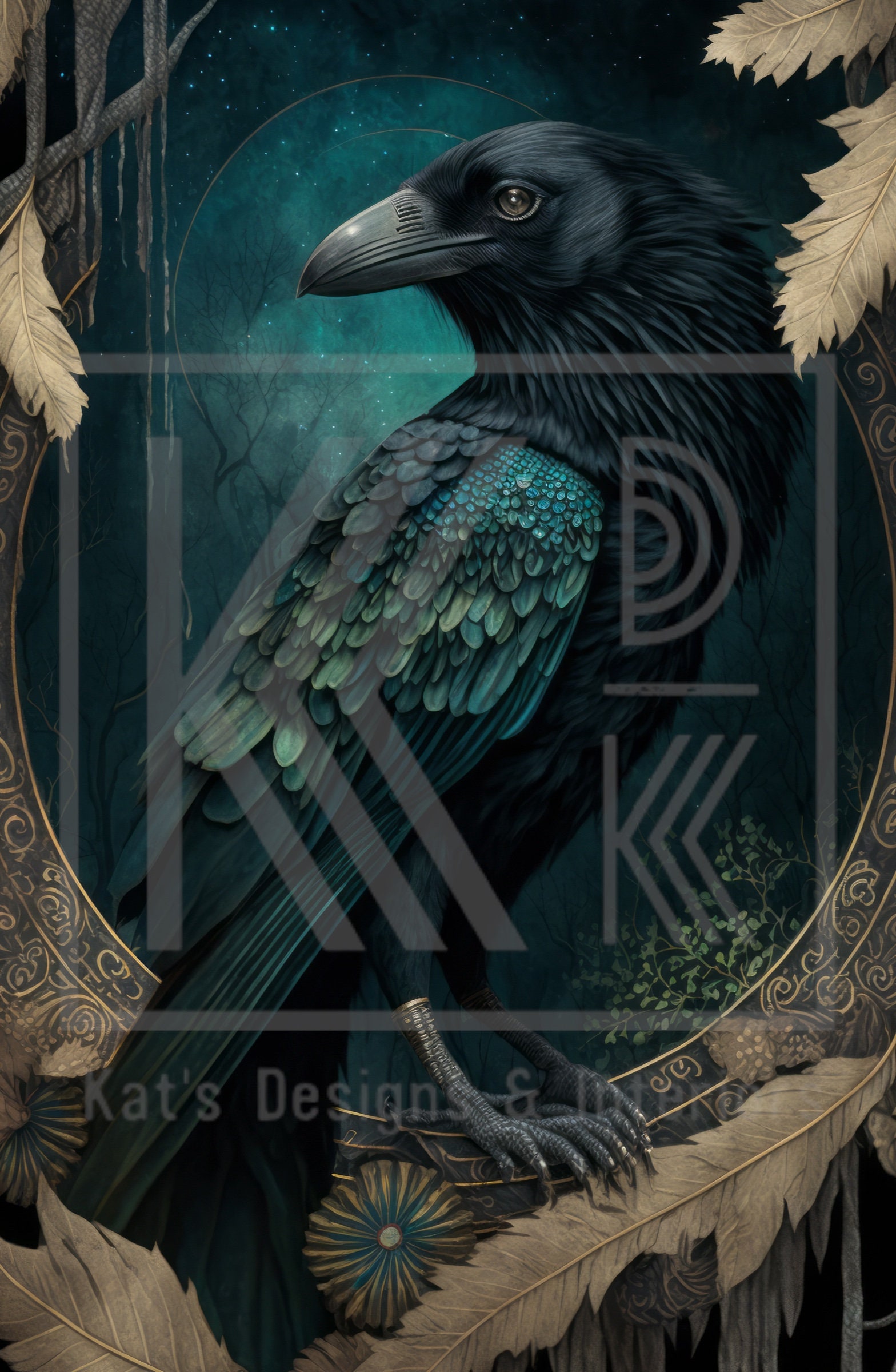 New! I Raven II I  Rice Paper Decoupage I Size A4 I DIY Projects I Furniture Decoupage I Junk Journals I Mixed Media
