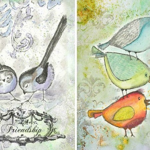 Feathered Friends Rice Paper Decoupage Size A4 By Decoupage Queen For Scrapbooking, Art Journals, Mixed Media, Collages 0229