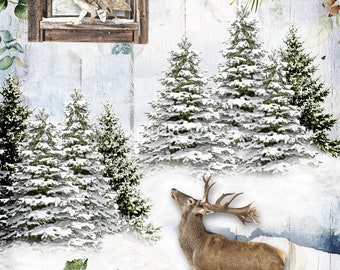 Woodland Creatures I Decoupage Queen I  Rice Paper Decoupage I Size A4 I DIY Projects I Furniture Decoupage I Mixed Media