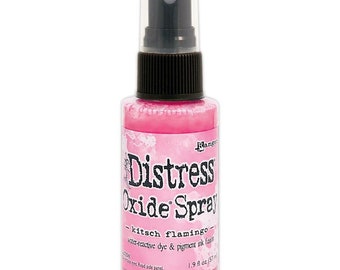 Tim Holtz Kitsch Flamingo Distress Oxide Spray Water Reactive Paper Dye and Pigment Ink Fusion 1.9oz For Mixed Media, Scrapbooking, Journals