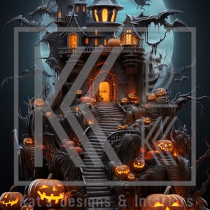 New! I Haunted House V I  Rice Paper Decoupage I Size A4 I DIY Projects I Furniture Decoupage I Junk Journals I Mixed Media