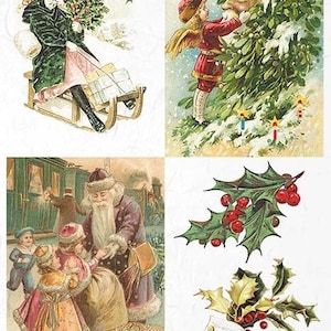ITD Collection Father Of Christmas Rice Paper Decoupage A4 for DIY Projects, Scrapbooking, Art Journals, Mixed Media, Collage, Furniture