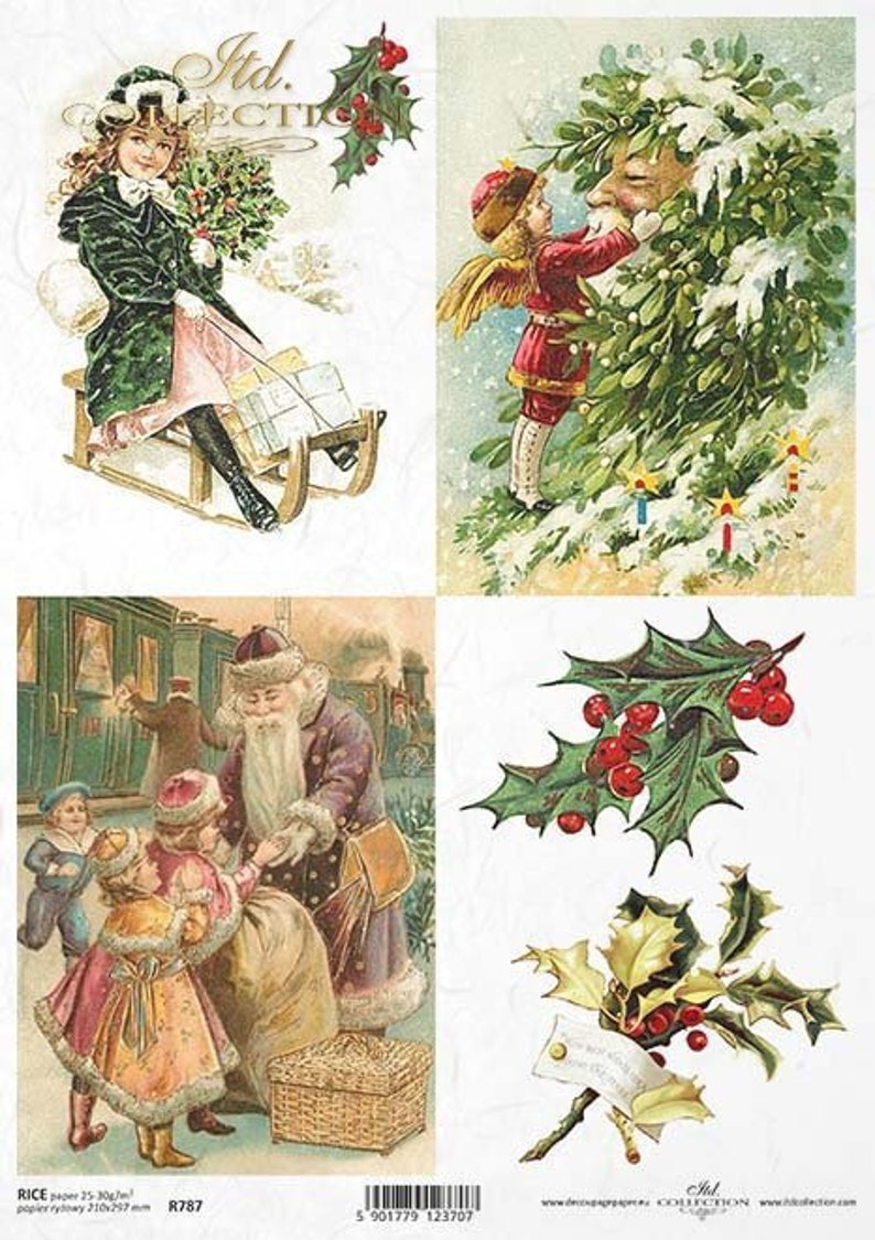 ITD Collection Father of Christmas Rice Paper Decoupage A4 for - Etsy