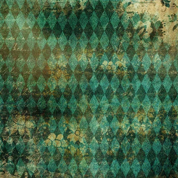 Teal Harlequin Rice Paper Size A4 Decoupage For Furniture, Mixed Media, Junk Journals And Much More By Decoupage Queen