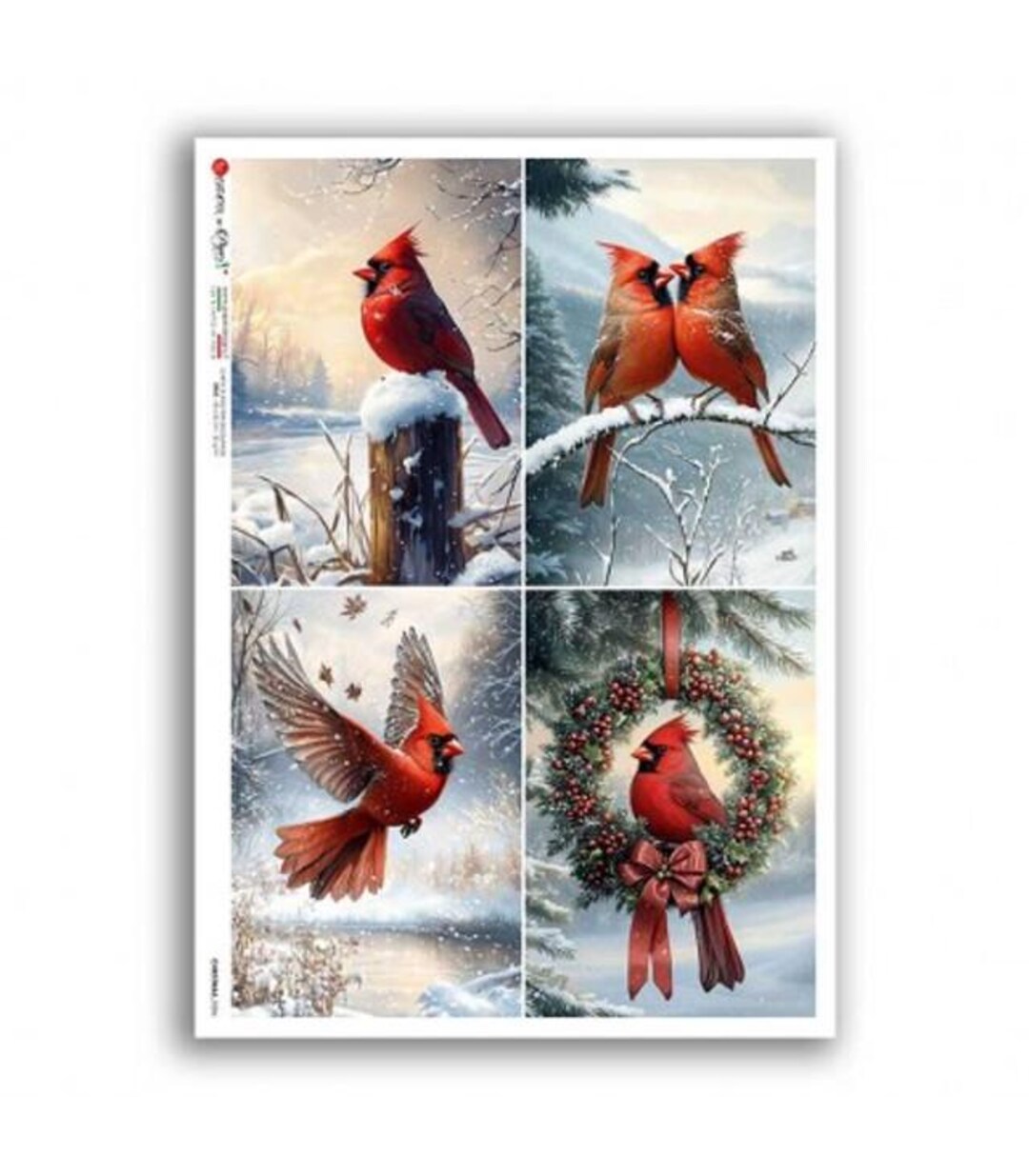 New! I Cardinal 4 Pack I Decoupage Paper I DIY Project I Scrapbooking I ...