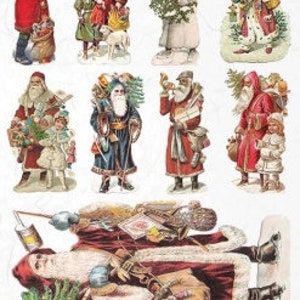 ITD Collection Santa Collection Winter Christmas Rice Paper Decoupage A4 for Scrapbooking, Art Journals, Mixed Media, Collages R1300