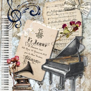 Le Jeune I Decoupage Queen I  Rice Paper Decoupage I Size A4 I DIY I Furniture Decoupage I Mixed Media I Furniture Decoupage
