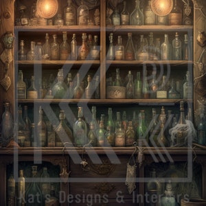 New! I Apothecary Cabinet I  Rice Paper Decoupage I Size A4 I DIY Projects I Furniture Decoupage I Junk Journals I Mixed Media