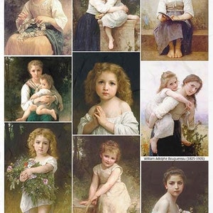 Bouguereau Portraits Rice Paper for Decoupage, Mixed Media A4