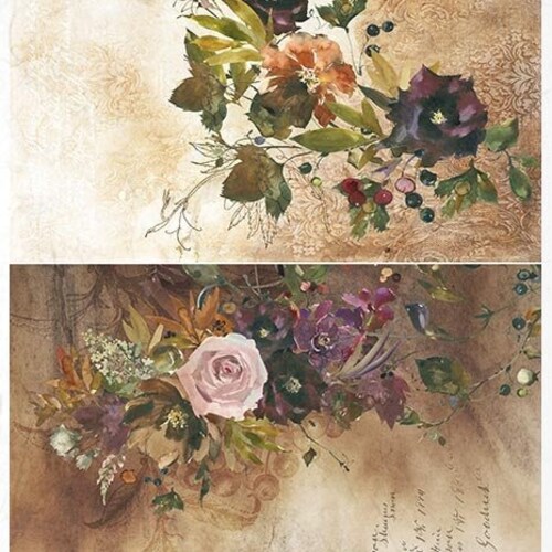 ITD Collection French Floral Garden Rice Paper Decoupage A3 Etsy