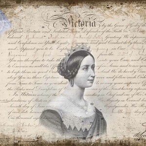 Victoria The Queen Rice Paper Decoupage Size A4 By Decoupage Queen For DIY Projects, Scrapbooking, Art Journals, Mixed Media, Collages 0265