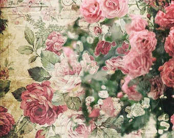 Splash Of Roses  Rice Paper Decoupage I Decoupage Queen  I Furniture Decoupage I Decoupage Rice Paper I Large Rice Paper I Made In Italy