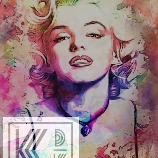 Color Splash Marilyn Decoupage Paper Size XL 20"x30" For furniture Mixed Media And Much More By Kat's Designs Korner