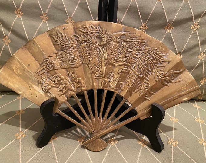 Vintage Brass Chinoiserie Fans